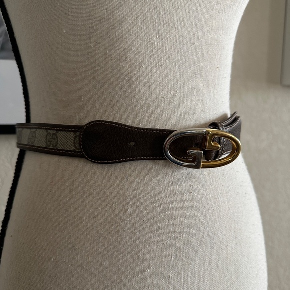 Vintage GUCCI Women's  Belt Two Tone Buckle Size 70- 28 - Picture 1 of 7
